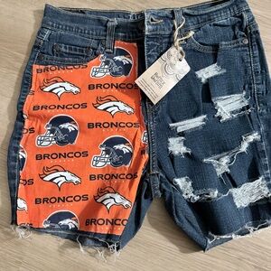 Denver Broncos Custom Levi's Dark Blue Denim Shorts